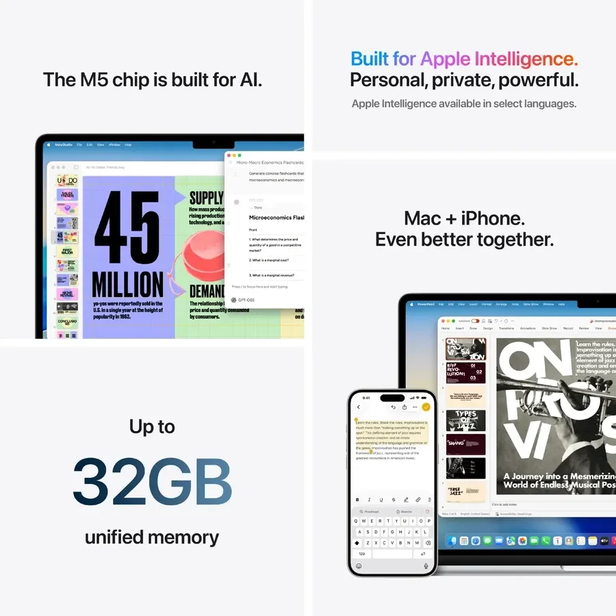 MacBook Air 15.3-inch  M5 (10C CPU/10C GPU), 24 ГБ, 1 ТБ, Небесно-блакитний