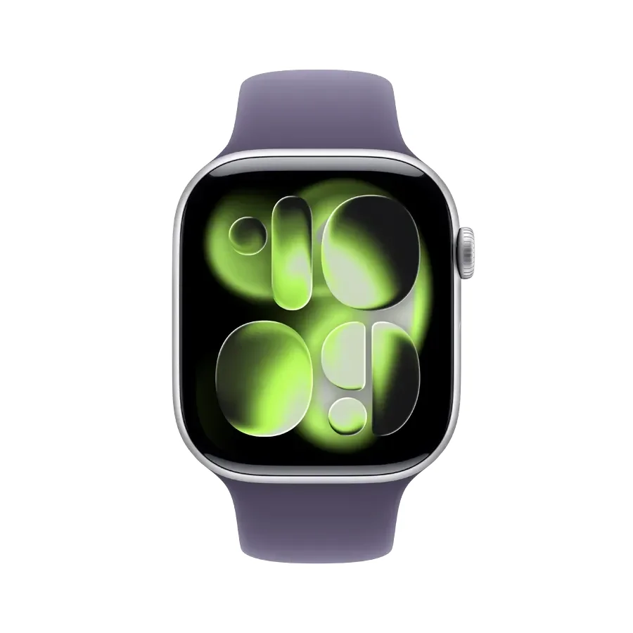Apple Watch Series 11 GPS + Cellular,  Purple Fog Sport Band, S/M, 46mm, Silver Aluminium