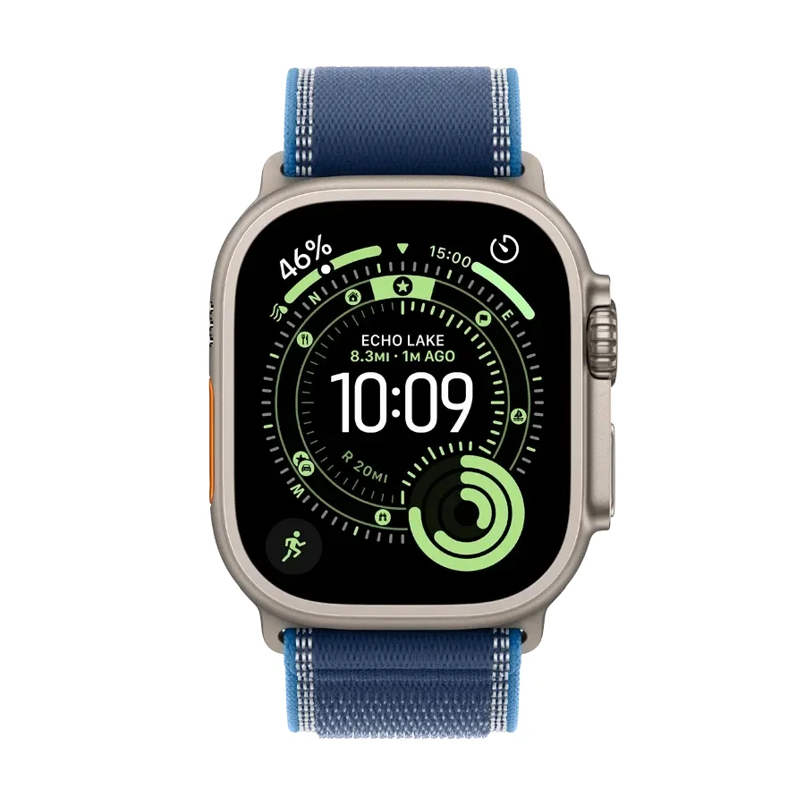 Apple Watch Ultra 3,  Blue/Bright Blue Trail Loop, S/M, 49mm, Natural