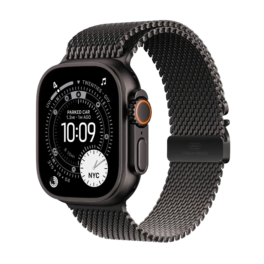 Apple Watch Ultra 3,  Black Titanium Milanese Loop, L, 49mm, Чорний