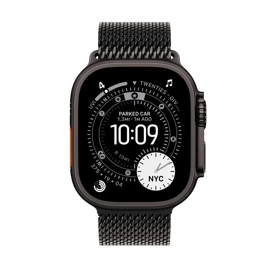 Apple Watch Ultra 3,  Black Titanium Milanese Loop, L, 49mm, Чорний