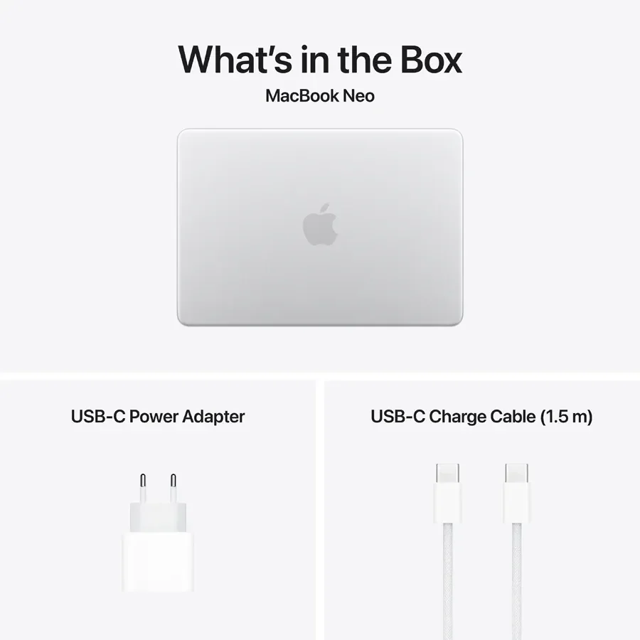 MacBook Neo 13-inch  A18 Pro (6C CPU/5C GPU), 8 ГБ, 512 ГБ, Сріблястий