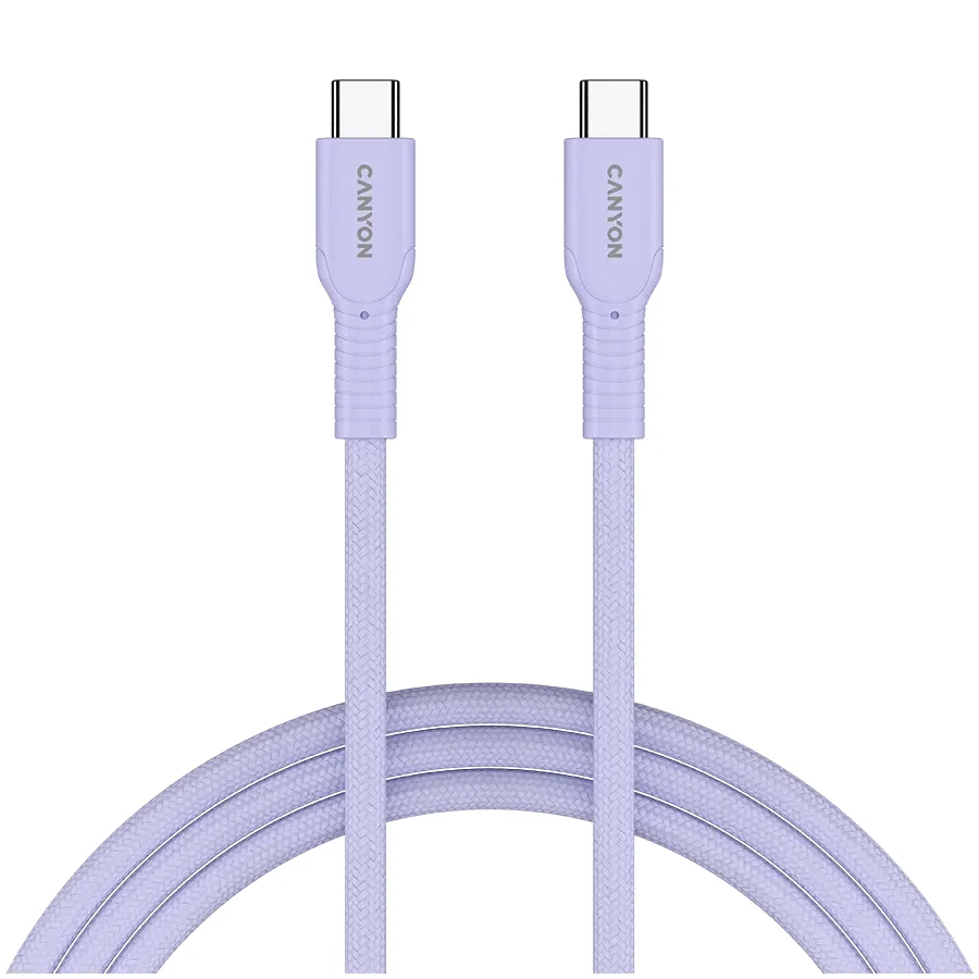 CANYON USB-C to USB-C Cable , Фіолетовий, 1м