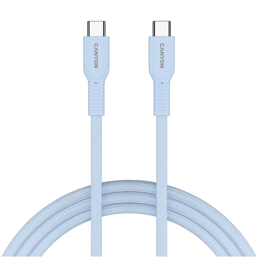 CANYON USB-C to USB-C Cable , Світло-блакитний, 1м