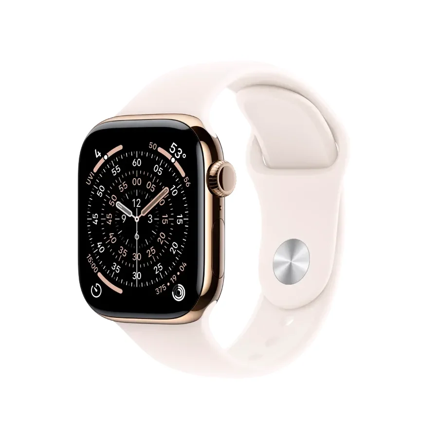 Apple Watch Series 11 GPS + Cellular,  Light Blush Sport Band, S/M, 42mm, Gold Titanium