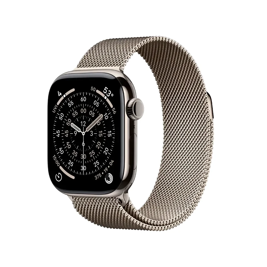 Apple Watch Series 11 GPS + Cellular,  Natural Milanese Loop, 42mm, Natural Titanium