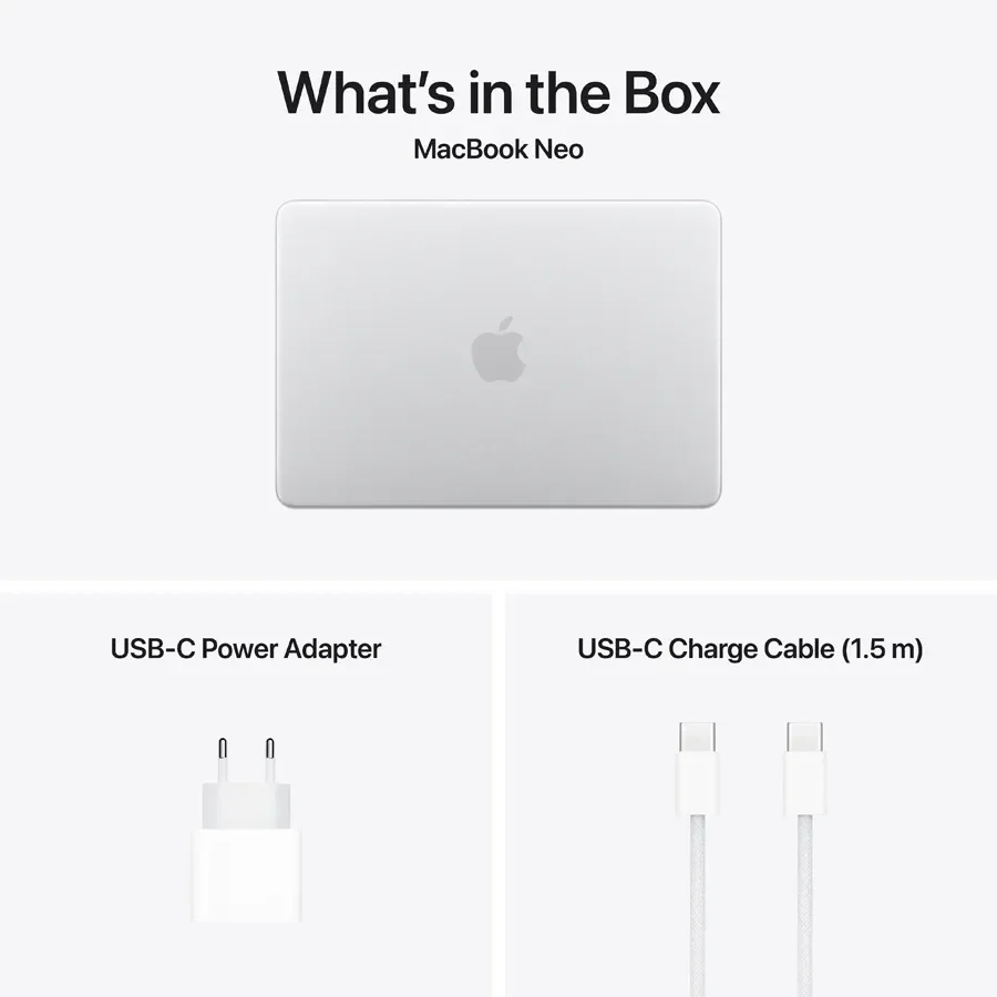 MacBook Neo 13-inch  A18 Pro (6C CPU/5C GPU), 8 ГБ, 256 ГБ, Сріблястий