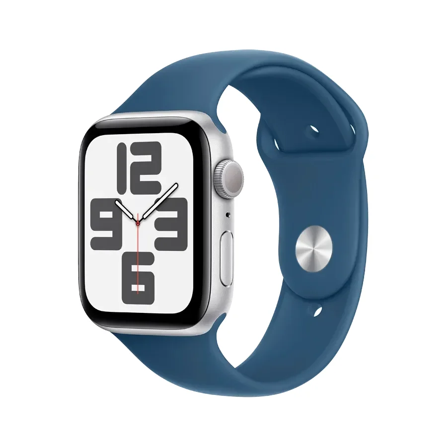 Apple Watch SE GPS Gen.2 (2024),  Denim Sport Band, S/M, 44mm, Silver