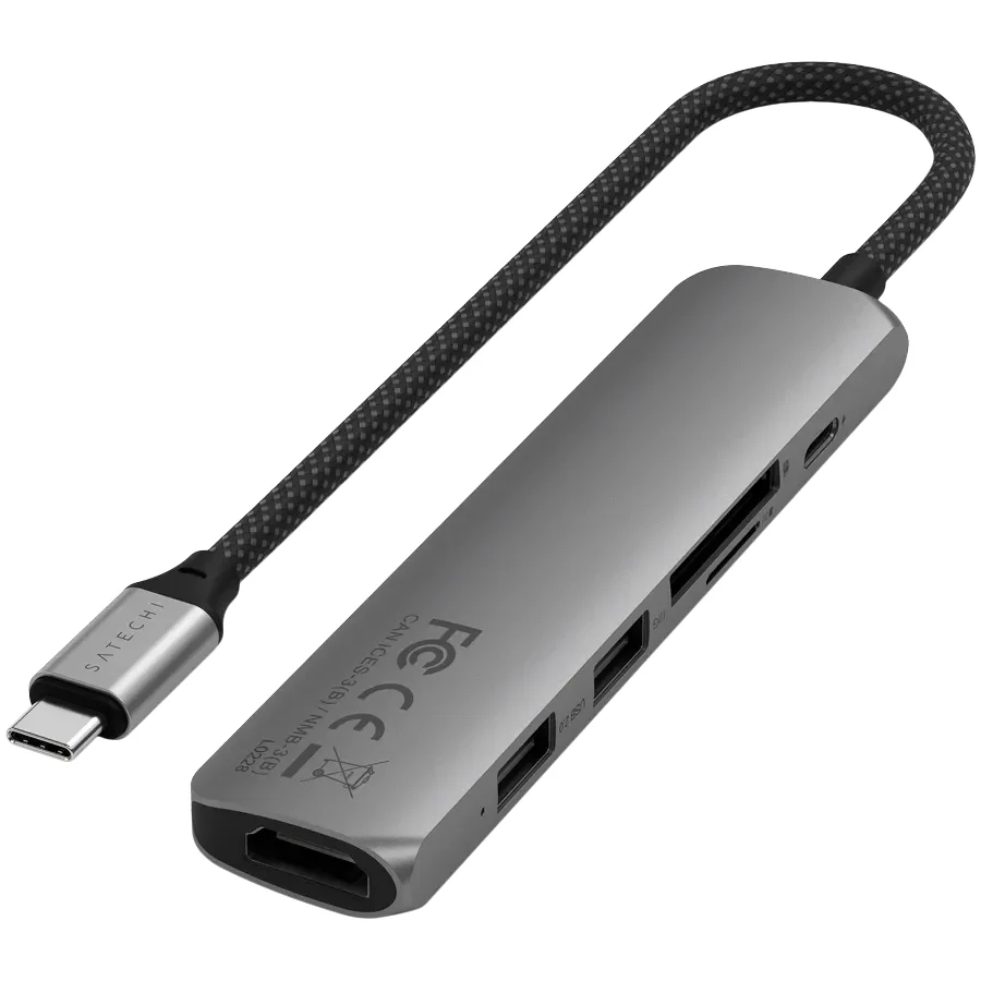 SATECHI Slim 6 Multiport, Космічний сірий