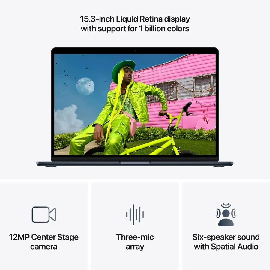 MacBook Air 15.3-inch  M5 (10C CPU/10C GPU), 24 ГБ, 1 ТБ, Темна ніч