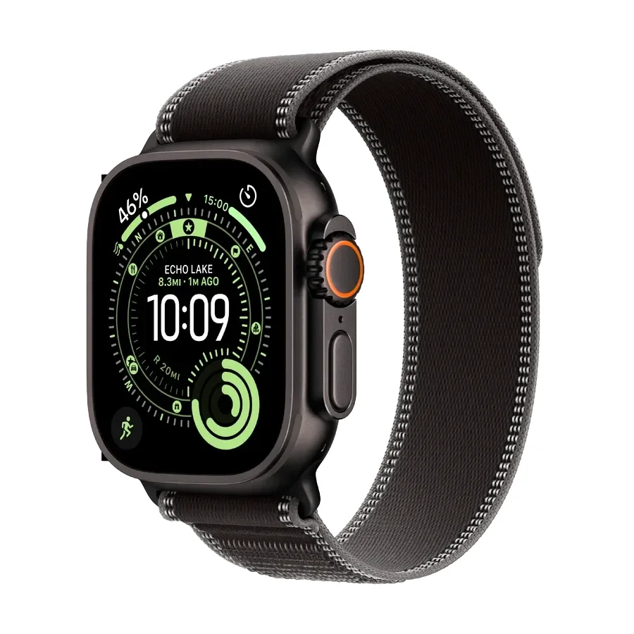 Apple Watch Ultra 3, Black/Charcoal Trail Loop, M/L, 49mm, Чорний