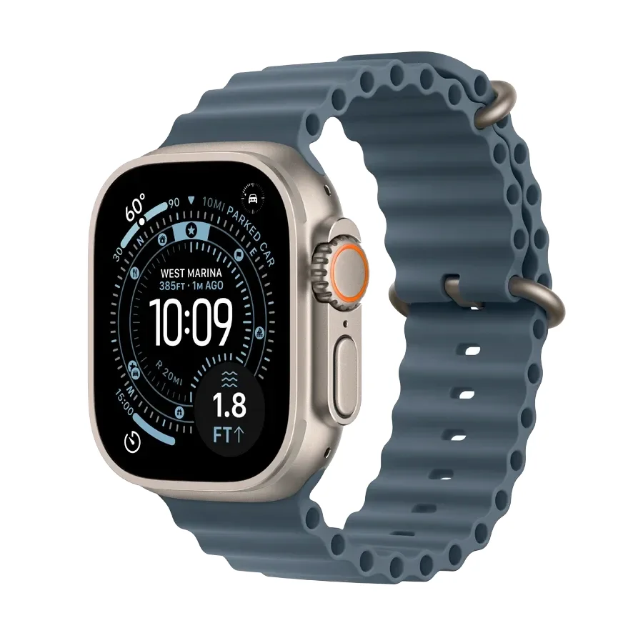 Apple Watch Ultra 3, Anchor Blue Ocean Band, 49mm, Natural
